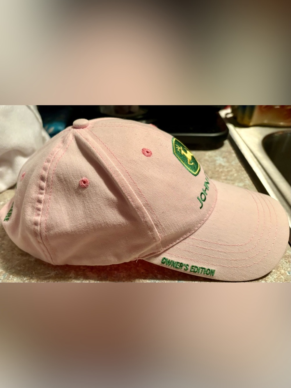 John Deere Pink Adjustable Baseball Cap Green Logo, Owners Edition Almost New!! - Picture 7 of 10